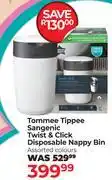 Dis-Chem Tommee Tippee Sangenic Twist & Click Disposable Nappy Bin Assorted Colours offer