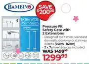 Dis-Chem Bambino Pressure Fit Safety Gate With 2 Extensions offer