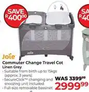 Dis-Chem Joie Commuter Change Travel Cot (Linen Grey) offer