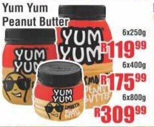 Yum Yum Peanut Butter 6x250g