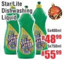 Star Lite Dishwashing Liquid 5x400ml