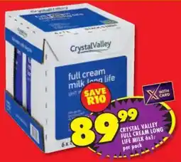 Shoprite Crystal valley full cream long life milk offer