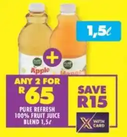 Shoprite Pure refresh 100% fruit juice blend offer