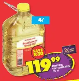 Shoprite Ritebrand sunflower seed oil offer