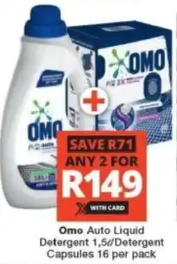 Checkers Omo Auto Liquid Detergent/ Detergent Capsules offer