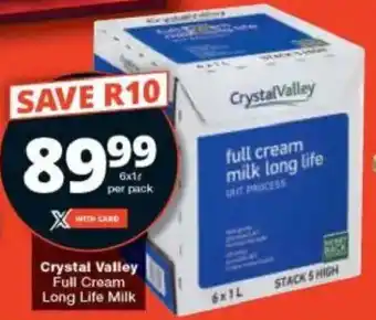 Checkers Crystal Valley Full Cream Long Life Milk offer
