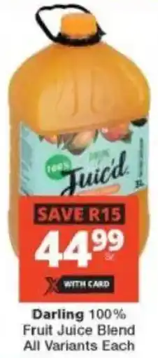 Checkers Darling 100% Fruit Juice Blend All Variants Each offer