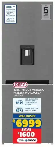Russells Defy fridge metallic freezer offer