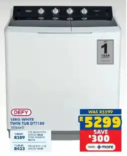 Russells Defy white twin tub offer
