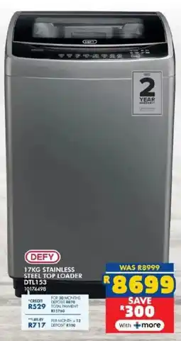 Russells Defy stainless steel top loader offer