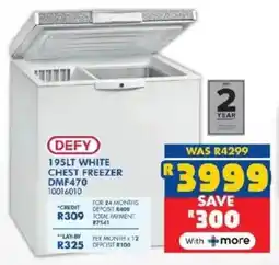 Russells Defy white chest freezer offer