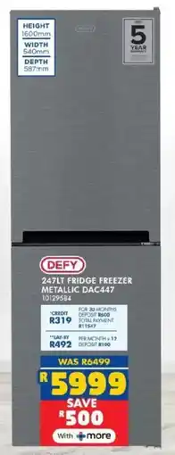 Russells Defy fridge freezer metallic offer