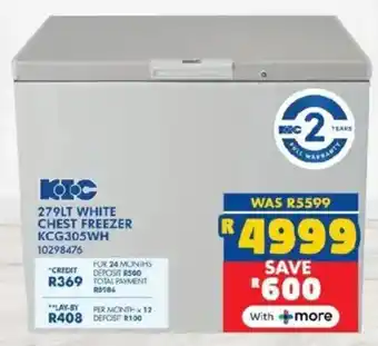 Russells KIC white chest freezer offer