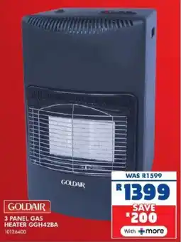 Russells Goldair 3 panel gas heater offer