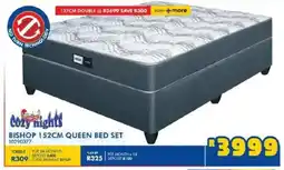 Russells Cozy nights bishop queen bed set offer