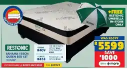 Russells Restonic bahama queen bed set offer