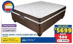 Russells Sleepmasters royal roma queen bed set offer