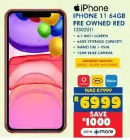 Russells iPhone 11 64GB Pre Owned Red offer