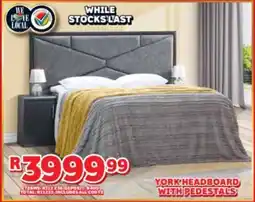 Lewis York headboard with pedestals offer