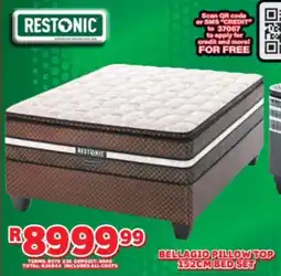Lewis Restonic bellagio pillow top bed set offer