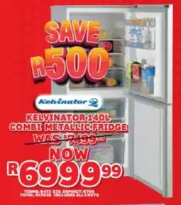 Lewis Kelvinator combi metallic fridge offer