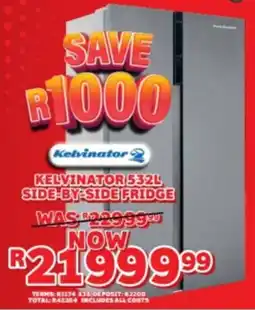 Lewis Kelvinator side-by-side fridge offer