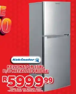 Lewis Kelvinator d/d metallic fridge offer