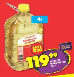 Shoprite Ritebrand Sunflower Seed Oil 4ℓ offer
