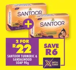 Shoprite Santoor Turmeric & Sandalwood Soap 90g offer