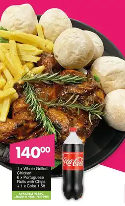 Save Hyper Whole Grilled Chicken, Portuguese Rolls with Chips + Coke offer