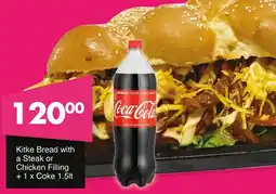 Save Hyper Kitke Bread with a Steak or Chicken Filling + Coke offer