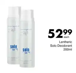 Save Lentheric Solo Deodorant offer