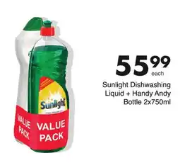 Save Sunlight Dishwashing Liquid + Handy Andy Bottle offer