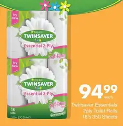 Save Twinsaver Essentials 2ply Toilet Rolls offer