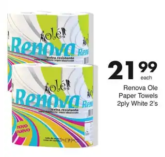 Save Renova Ole Paper Towels 2ply White offer