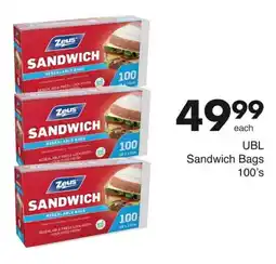 Save UBL Sandwich Bags offer