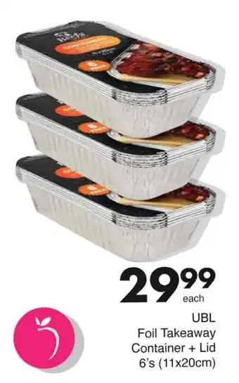 Save UBL Foil Takeaway Container + Lid offer