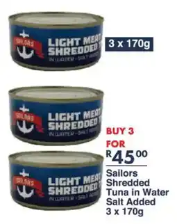 President Hyper Sailors Shredded Tuna in Water Salt Added offer