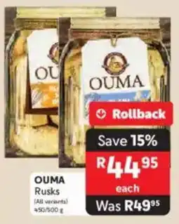 Makro OUMA Rusks offer