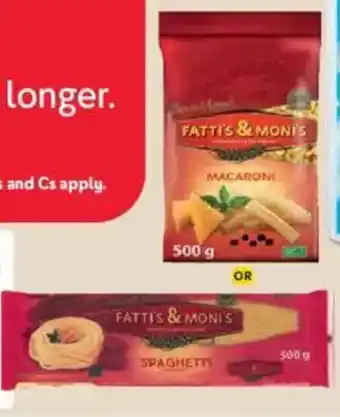 Makro FATTI'S & MONI'S Macaroni or Spaghetti offer