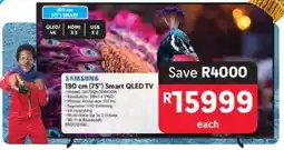 Makro SAMSUNG 190 cm 75" Smart QLED TV offer