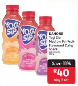 Makro DANONE Yogi Sip Medium Fat Fruit Flavoured Dairy Snack offer