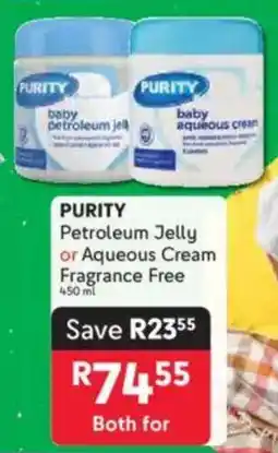 Makro PURITY Petroleum Jelly or Aqueous Cream Fragrance Free offer