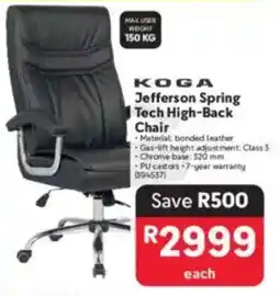 Makro KOGA Jefferson Spring Tech High-Back Chair offer