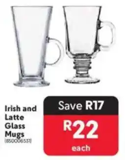 Makro Irish and Latte Glass Mugs offer