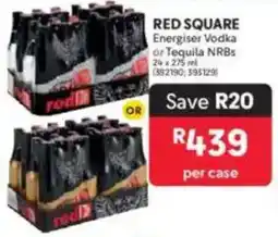 Makro RED SQUARE Energiser Vodka or Tequila NRBs offer