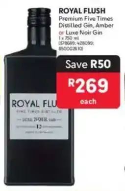 Makro ROYAL FLUSH Premium Five Times Distilled Gin, Amber or Luxe Noir Gin offer