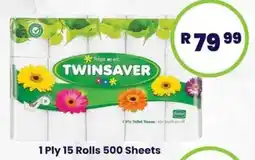 Super Save Twinsaver 1 Ply 15 Rolls 500 Sheets offer