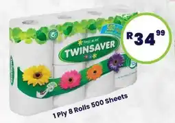 Super Save Twinsaver 1 Ply 8 Rolls 500 Sheets offer