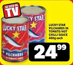 Usave Lucky star pilchards in tomato/ hot chilli sauce offer
